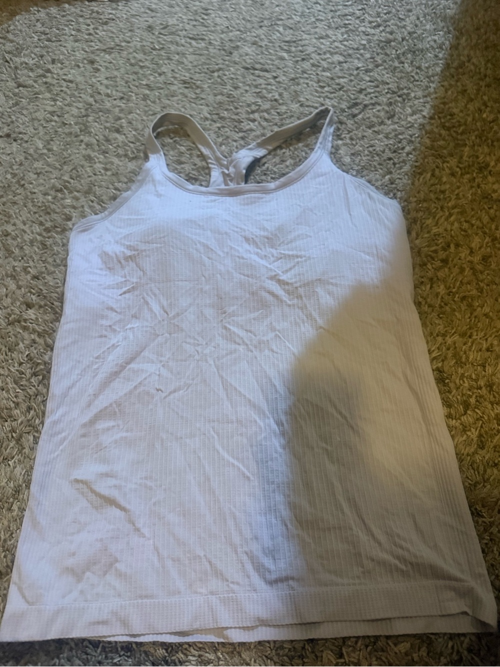 lululemon athletica White Ribbed Racerback Tank